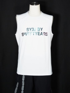 SY32 by SWEET YEARSIRIDESCENT LOGO TANK TOPWHITE