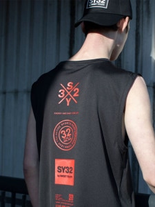 SY32 by SWEET YEARSNO SLEEVE SHIRTSBLACKRED