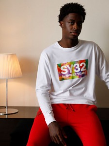 SY32 by SWEET YEARSTIE DYE BOX LOGO L/S TEEWHITE