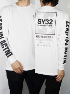 SY32 by SWEET YEARSSQUARE MULTI LOGO L/S TEEWHITE