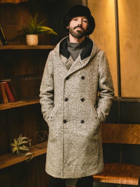 ブークレー フーディー コート 5351POUR LES HOMMES「ブークレー フーディー コート」グレー【5351