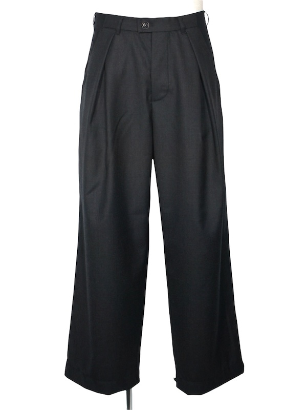 eofm「WIDE PANTS WOOL SURGE」 CHACOAL【イオフム】 | ボトムス 