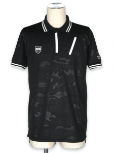 SY32 by SWEET YEARS��EMBOSS CAMO ZIP POLO�� BLACK
