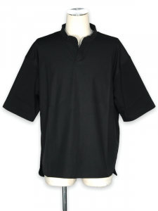 FORTUNA HOMME��Docking MaoCollar-Tee FHCT-0068��BLACK�ڥե���ȥ��ʥ����