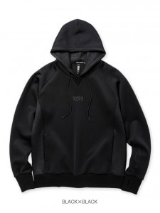 SY32 by SWEET YEARS「DOUBLE KNIT EMBOSS LOGO P/O HOODIE」BLACK×BLACK【エスワイサーティトゥバイスウィートイヤーズ】