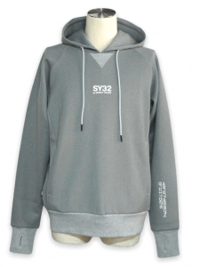 SY32 by SWEET YEARS「DOUBLE KNIT EMBOSS LOGO P/O HOODIE」GRAY【エスワイサーティトゥバイスウィートイヤーズ】