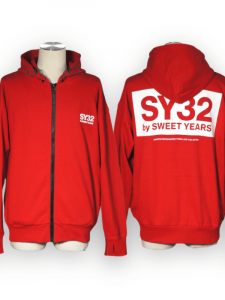 SY32 by SWEET YEARS「BACK BOX LOGO ZIP HOODIE」RED【エスワイサーティトゥバイスウィートイヤーズ】