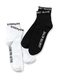 2-PACK SPORT SOX BLACK&WHITE SY32 by SWEET YEARS