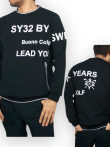 ��å��ͥå������ DOUBLE FACE MOCK SWEAT SHIRTS BLACK SY32 by SWEET YEARS GOLF