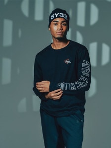 SY32 by SWEET YEARS「HEART MIX LOGO L/S TEE」BLACK