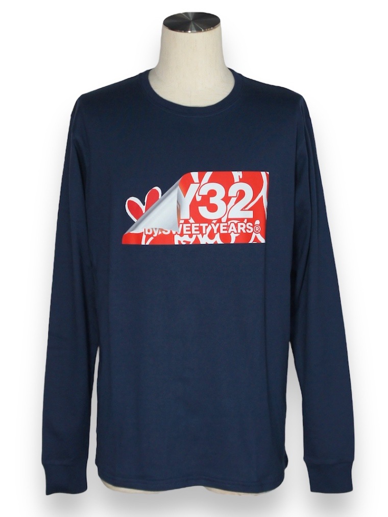 直営店買付☆SWEET YEARS HEART BOX LOGO L/S TEE ロングTシャツ 長袖Tシャツ ネイビー HEART DRIP BOX LOGO L/S TEE NAVY SY32