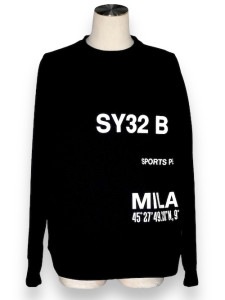 PO���롼 STRADDLE PRINT P/O CREW BLACK SY32 by SWEET YEARS �����磻�����ƥ��ȥ��Х����������ȥ��䡼��
