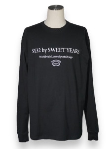 長袖Tシャツ SANS SERIF LOGO L/S TEE BLACK×WHITE SY32 by SWEET YEARS エスワイサーティトゥバイスウィートイヤーズ