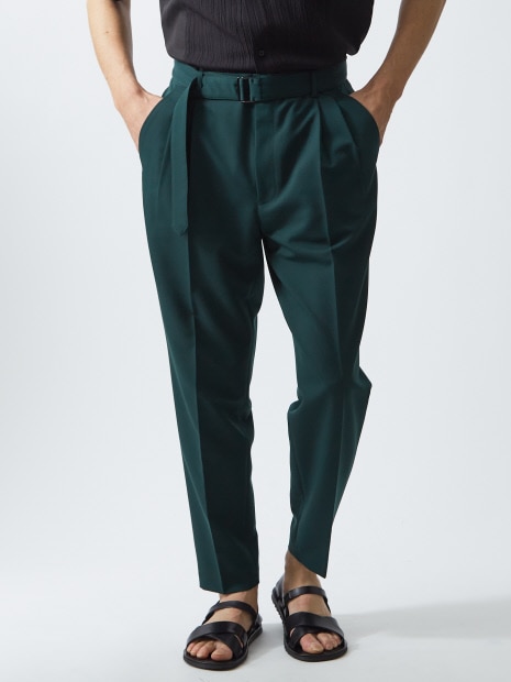 ベルテッド テーパード パンツ カーキ 5351POUR LES HOMMES 5351