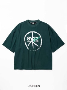 Tシャツ グリーン DRAWING PACE OVERSIZE TEE D.GREEN SY32 by SWEET YEARS エスワイサーティトゥバイスウィートイヤーズ