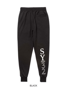 ジョガーパンツ SERIF LOGO SWEAT PANTS BLACK SY32 by SWEET YEARS エスワイサーティートゥバイスウィートイヤーズ