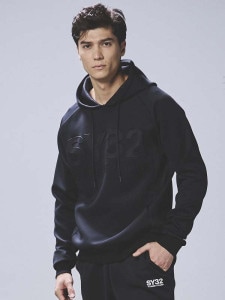 P/Oաǥ DOUBLE KNIT EMBOSS GEOMETRY P/O HOODIE BLACK SY32 by SWEET YEARS 磻ƥȥХȥ䡼