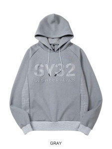 P/Oաǥ DOUBLE KNIT EMBOSS GEOMETRY P/O HOODIE GRAY SY32 by SWEET YEARS 磻ƥȥХȥ䡼