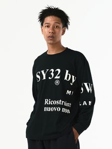 NEW SEPARATE GRAPHIC L/S TEE  BLACK SY32 by SWEET YEARS 磻ƥȥХȥ䡼