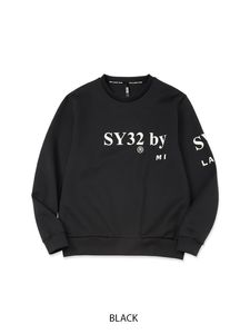 PO롼 DOUBLEKNIT SEPARATE GRAPHIC CREW BLACK SY32 by SWEET YEARS 磻ƥȥХȥ䡼