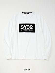 長袖Tシャツ FLOCKY BOX LOGO FLEECE L/S TEE  WHITE SY32 by SWEET YEARS エスワイサーティトゥバイスウィートイヤーズ