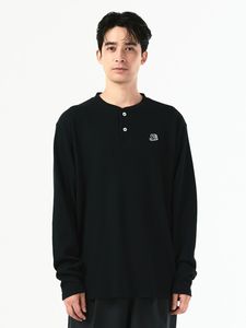ĹµT HENRY NECK WAFFLE L/S TEE  BLACK SY32 by SWEET YEARS 磻ƥȥХȥ䡼