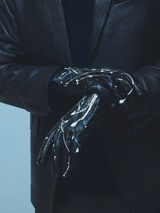 ペインティング レザーグローブ 手袋 ブラック 5351POUR LES HOMMES 5351プール・オム