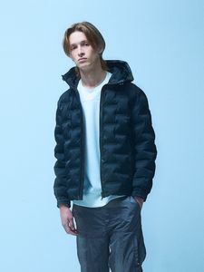 【軽量/保温】シームレス パデッド フード ブルゾン ブラック 5351POUR LES HOMMES 5351プール・オム