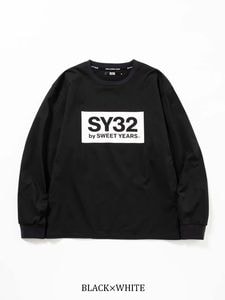 長袖Tシャツ BOX LOGO L/S TEE BLACK×WHITE SY32 by SWEET YEARS エスワイサーティトゥバイスウィートイヤーズ