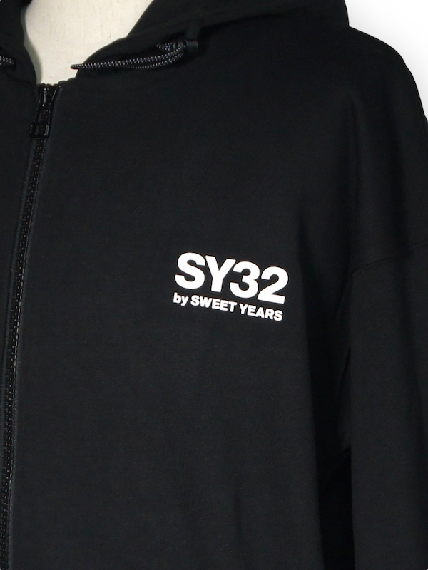 SY32 by SWEET YEARS��BACK BOX LOGO ZIP HOODIE��BLACK�ڥ����磻�����ƥ��ȥ��Х����������ȥ��䡼����