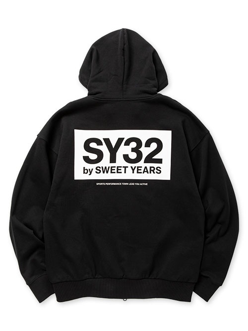 SY32 by SWEET YEARS��BACK BOX LOGO ZIP HOODIE��BLACK�ڥ����磻�����ƥ��ȥ��Х����������ȥ��䡼����