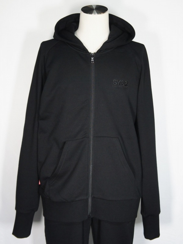 SY32 by SWEET YEARS��BASIC ZIP HOODIE��BLACK��BLACK�ڥ����磻�����ƥ��ȥ��Х����������ȥ��䡼�������åץա��ǥ������֥�å��ߥ֥�å���