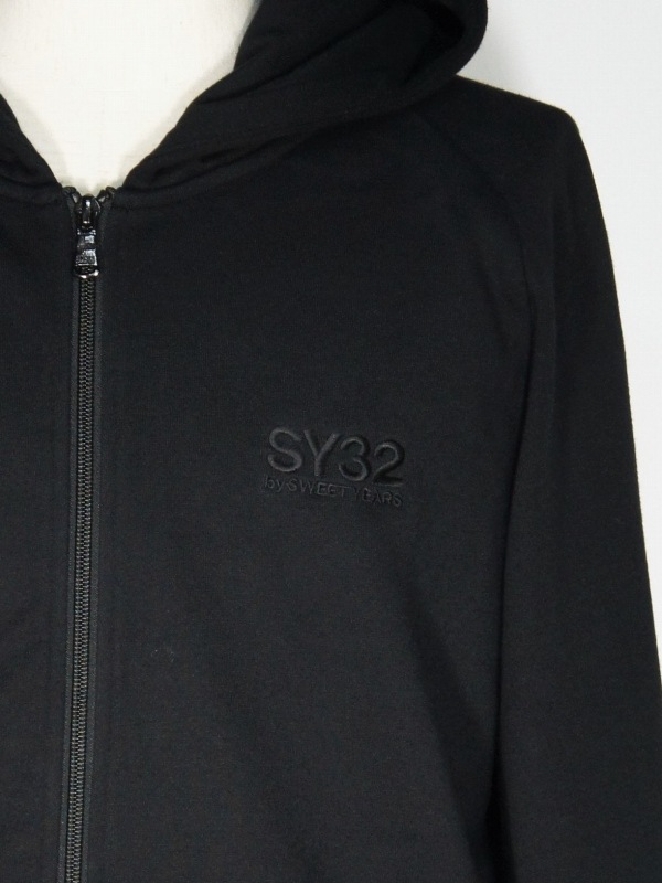 SY32 by SWEET YEARS��BASIC ZIP HOODIE��BLACK��BLACK�ڥ����磻�����ƥ��ȥ��Х����������ȥ��䡼�������åץա��ǥ������֥�å��ߥ֥�å���