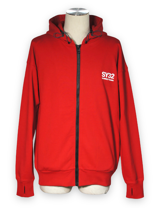 SY32 by SWEET YEARS��BACK BOX LOGO ZIP HOODIE��RED�ڥ����磻�����ƥ��ȥ��Х����������ȥ��䡼����