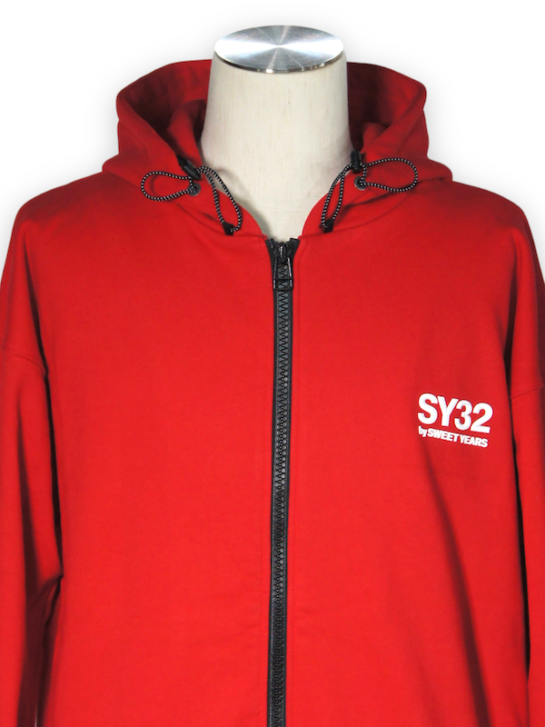 SY32 by SWEET YEARS��BACK BOX LOGO ZIP HOODIE��RED�ڥ����磻�����ƥ��ȥ��Х����������ȥ��䡼����