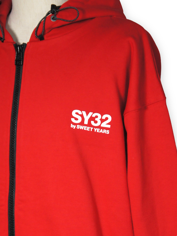 SY32 by SWEET YEARS��BACK BOX LOGO ZIP HOODIE��RED�ڥ����磻�����ƥ��ȥ��Х����������ȥ��䡼����