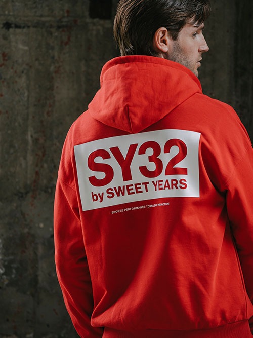 SY32 by SWEET YEARS��BACK BOX LOGO ZIP HOODIE��RED�ڥ����磻�����ƥ��ȥ��Х����������ȥ��䡼����