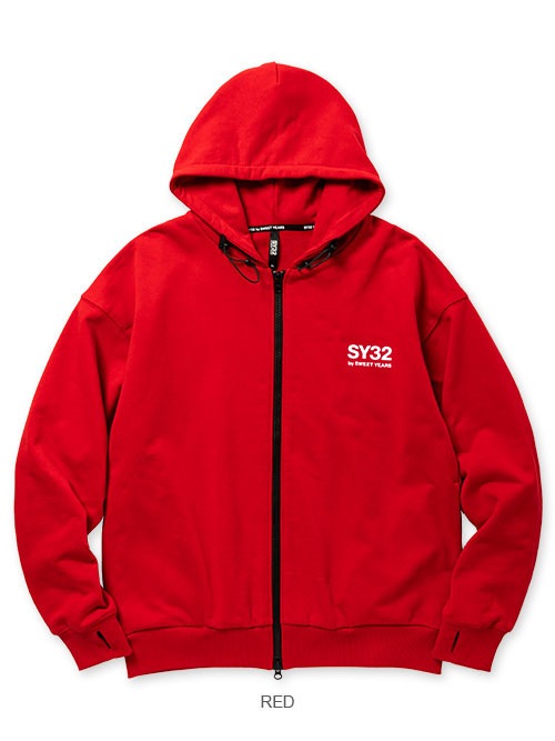 SY32 by SWEET YEARS��BACK BOX LOGO ZIP HOODIE��RED�ڥ����磻�����ƥ��ȥ��Х����������ȥ��䡼����