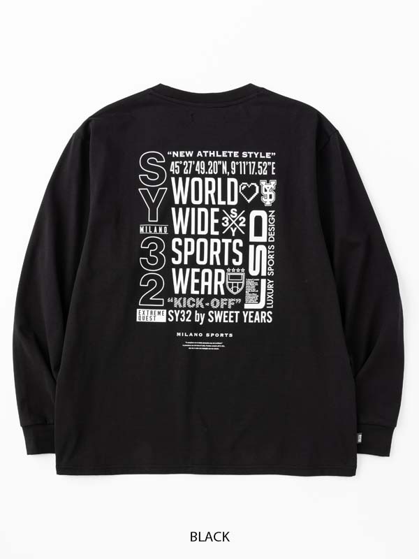 ĹµT����� �֥�å� MULTI LOGO BACKPRINT L/S TEE BLACK SY32 by SWEET YEARS �����磻�����ƥ��ȥ��Х����������ȥ��䡼��