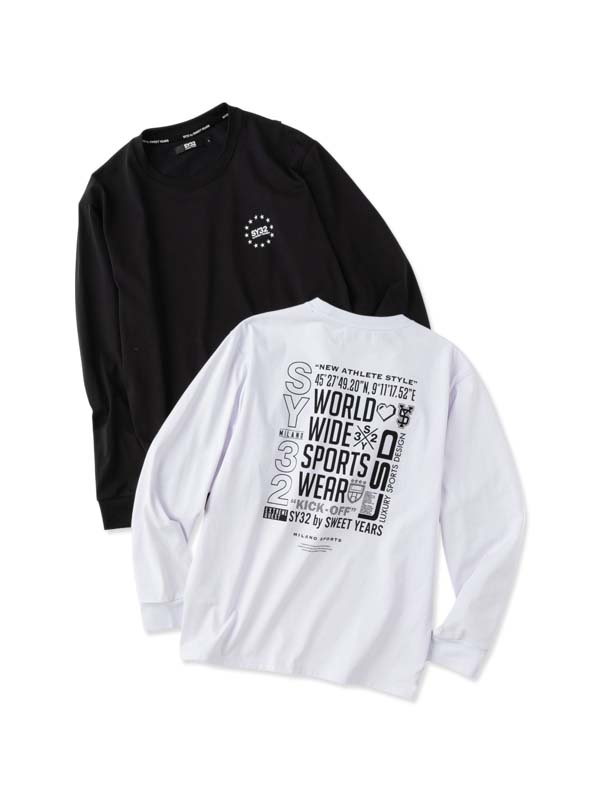 ĹµT����� �ۥ磻�� MULTI LOGO BACKPRINT L/S TEE WHITE SY32 by SWEET YEARS �����磻�����ƥ��ȥ��Х����������ȥ��䡼��