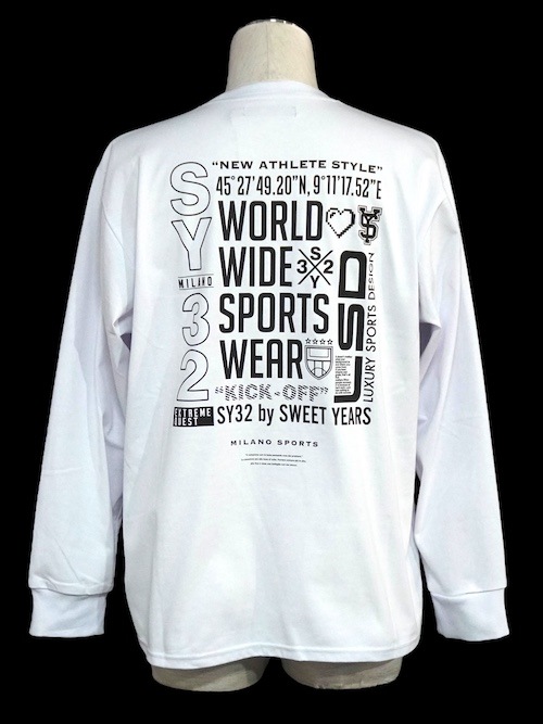 ĹµT����� �ۥ磻�� MULTI LOGO BACKPRINT L/S TEE WHITE SY32 by SWEET YEARS �����磻�����ƥ��ȥ��Х����������ȥ��䡼��