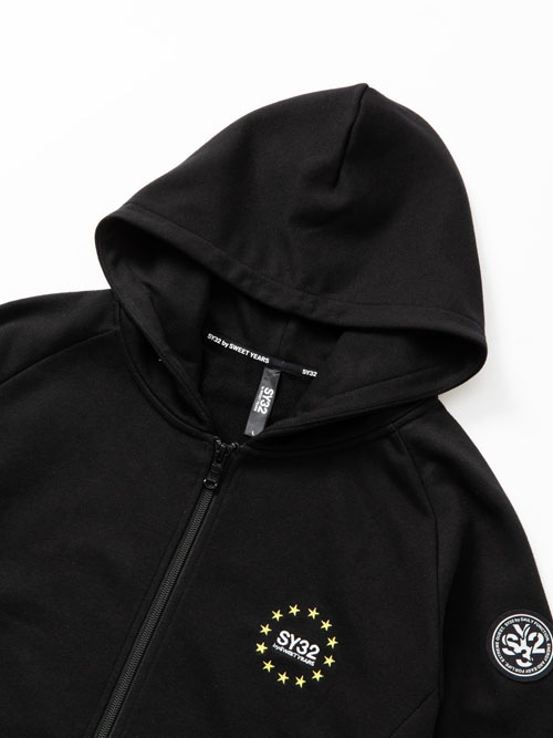 SY32 by SWEET YEARS��WORLD STAR ZIP HOODIE��BLACK