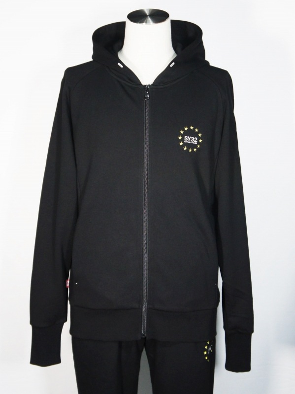 SY32 by SWEET YEARS��WORLD STAR ZIP HOODIE��BLACK