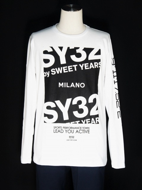 SY32 by SWEET YEARS��MILANO LOGO L/S TEE��WHITE