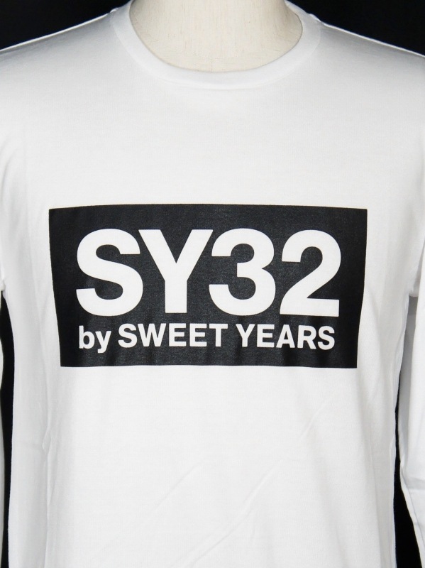 50%OFF ĹµT����� BOX LOGO L/S TEE WHITE��BLACK SY32 by SWEET YEARS