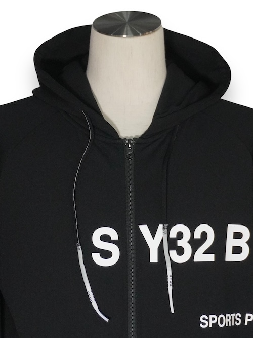 ZIPフーディー STRADDLE PRINT HOODIE BLACK SY32 by SWEET