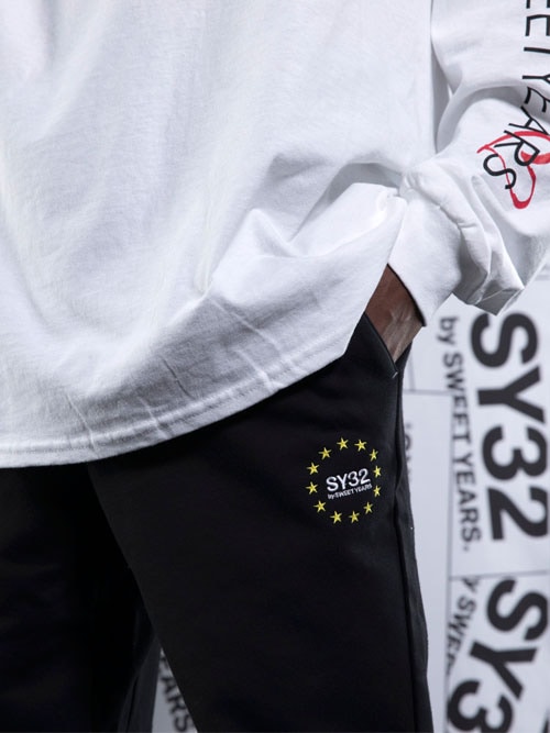 SY32 by SWEET YEARS��WORLD STAR SWEAT PANTS��BLACK