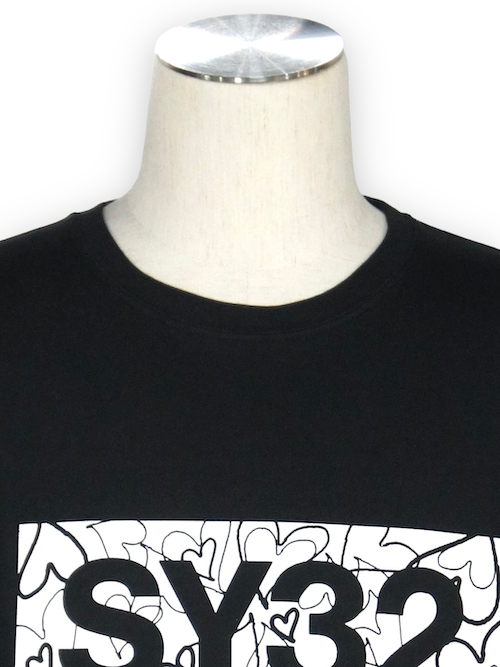 SY32 by SWEET YEARS��HEART BOX LOGO L/S TEE��BLACK��WHITE