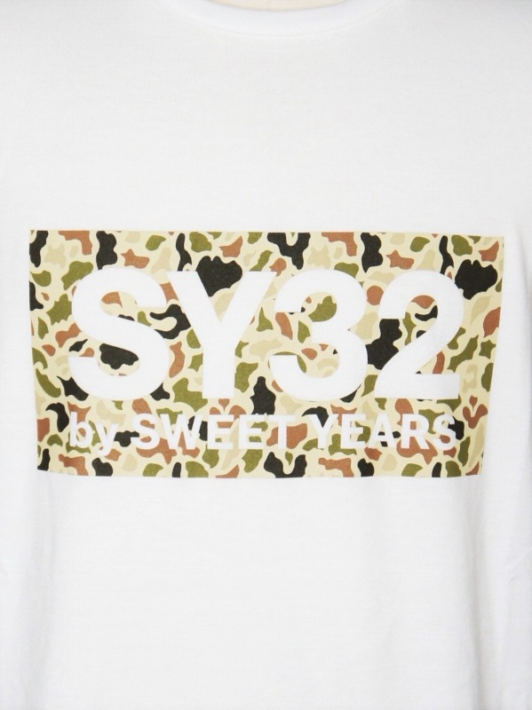 50%OFF ĹµT�����BOX LOGO L/S TEE WHITE��CAMO  SY32 by SWEET YEARS