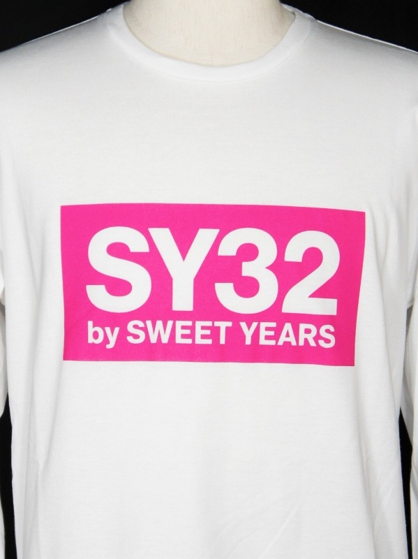 30%OFF SY32 by SWEET YEARS��BOX LOGO L/S TEE��WHITE��PINK